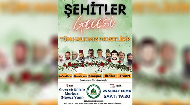 Siverek'te Şehidler Gecesi düzenlenecek