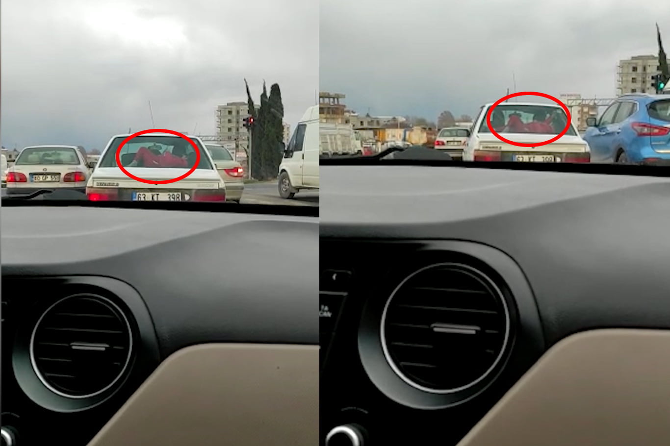 Urfa trafiğinde ilginç görüntü!