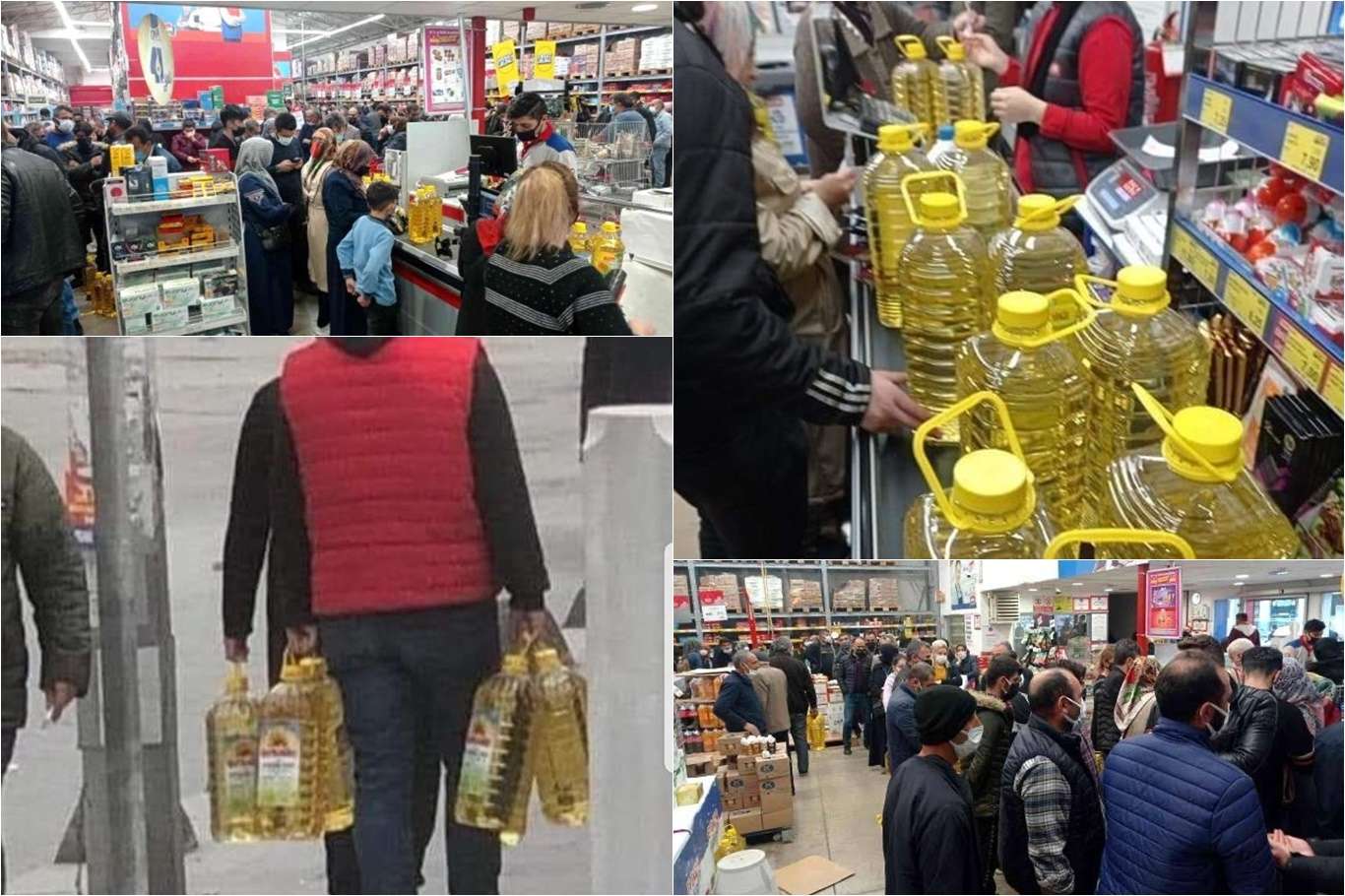 Marketlerde yağ için izdiham