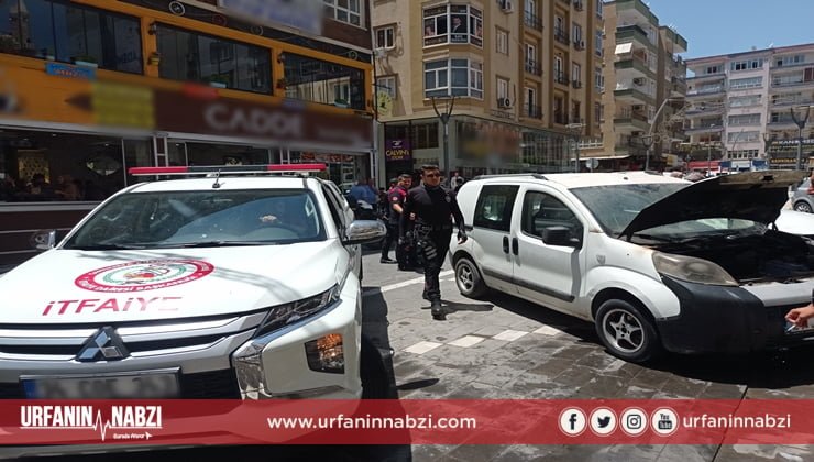 Şanlıurfa'da park halinde yanan aracı vatandaşlar söndürdü