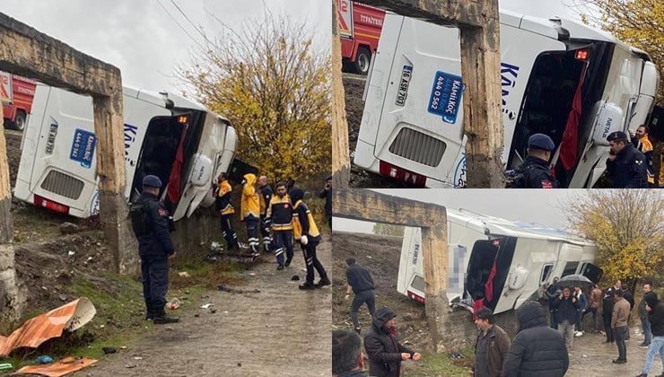 Yolcu otobüsü devrildi: 33 yaralı