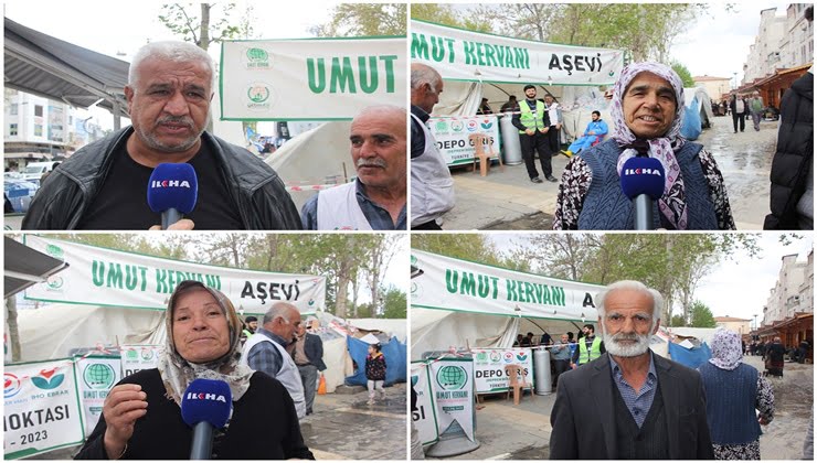 Depremzedelerden Umut Kervanı gönüllülerine teşekkür
