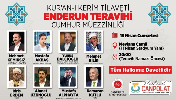 Şanlıurfa'da Enderun usulü teravih namazı kılınacak