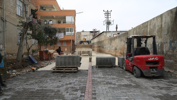 Eyyübiye'de doğal gaz ulaştırılan sokaklar onarılıyor
