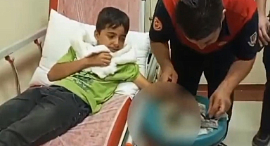 Parmağına cıvata sıkışan çocuk kurtarıldı