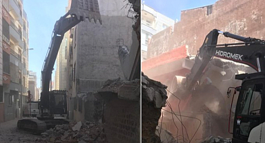 Siverek'te ağır hasarlı binalar yıkılmaya başlandı