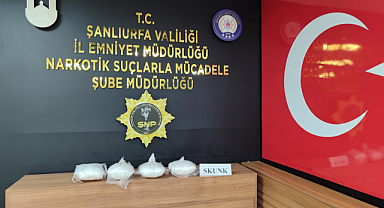 Şanlıurfa'da 2 kilo 800 gram skunk ele geçirildi