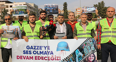 Urfalı gazeteciler Gazze'de gazetecilerin öldürülmesine sessiz kalmadı