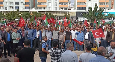 Viranşehir'de Filistin'e destek işgalcilere protesto gösterileri düzenlendi
