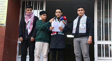 Şanlıurfa'da imam hatip öğrencilerinden Gazze'ye destek