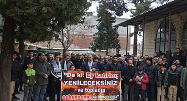 Şanlıurfa'da Hilvanlılar siyonistlerin vahşetine tepki gösterildi