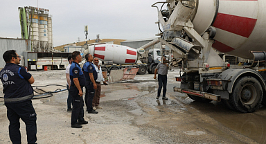Zabıtalardan beton firmalarına yönelik denetim