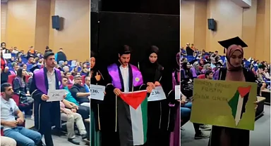 Şanlıurfa'da mezun öğrencilerden Filistin duyarlılığı