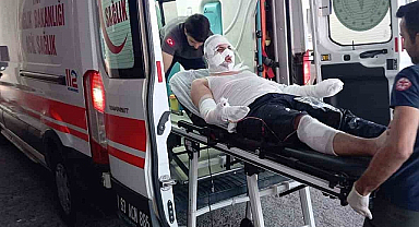 Alevlerin arasına düşen itfaiye eri ağır yaralandı