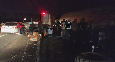 Traktör ile tır çarpıştı: 1 yaralı