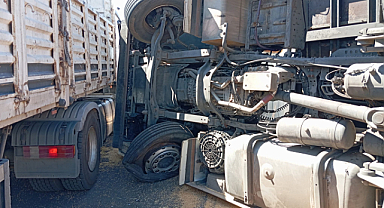 Şanlıurfa'da buğday yüklü tır devrildi: 1 yaralı
