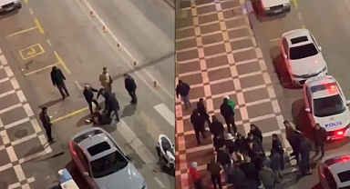 Tekmeli yumruklu kavgaya polis müdahale etti