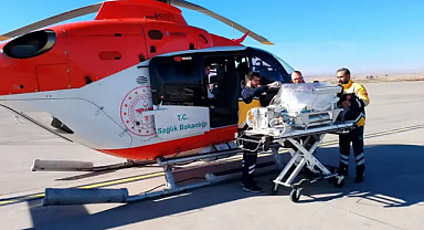 Minik bebek helikopter ambulansla Konya’ya nakledildi