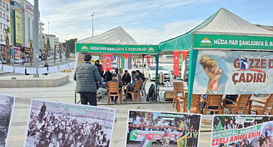 Şanlıurfa'da Gazze’ye Destek Çadırında nöbet devam ediyor