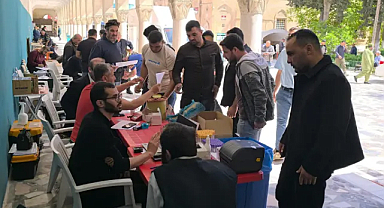 Kızılay ekipleri cuma namazı sonrası kan bağışı aldı