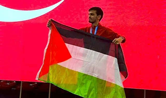 Gazze'ye destek veren Türkiyeli sporcudan anlamlı mesaj: Madalyanız Nil'in dibinde!