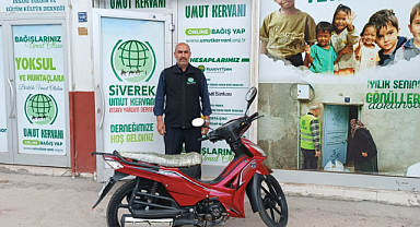 Siverek'te bir vatandaş motosikletini Gazze'ye bağışladı