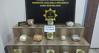 Uyuşturucu operasyonu: 32 kilo toz esrar ele geçirildi