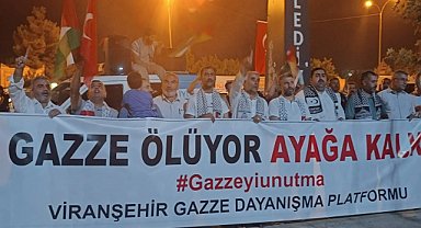 ⁨⁩ ⁨Viranşehir’de “Gazze Ölüyor, Ayağa Kalk” yürüyüşü düzenlendi