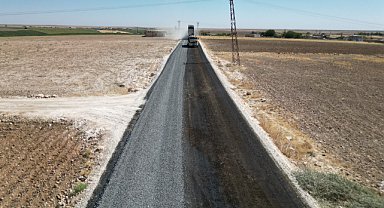Şanlıurfa Büyükşehir Harran’da grup yolunu asfaltlıyor