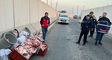 Viranşehir'de kaçak et sevkiyatı engellendi: 1 ton et imha edildi